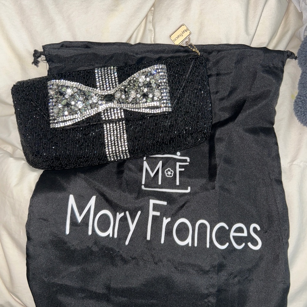 Black beaded Mary Francis clutch